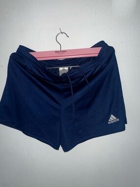 adidas Navy Blue Performance Shorts with Drawcord